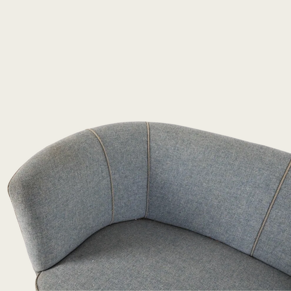Danish Mid-Century Curved Loveseat, 1940s