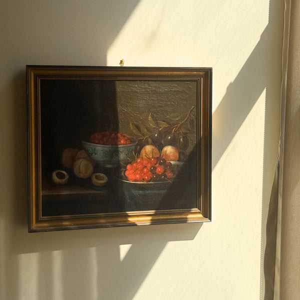 Early 20th Century Still Life of Cherries and Stonefruit