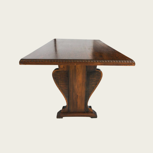 1940s Swedish Art Deco Pine Trestle Dining Table