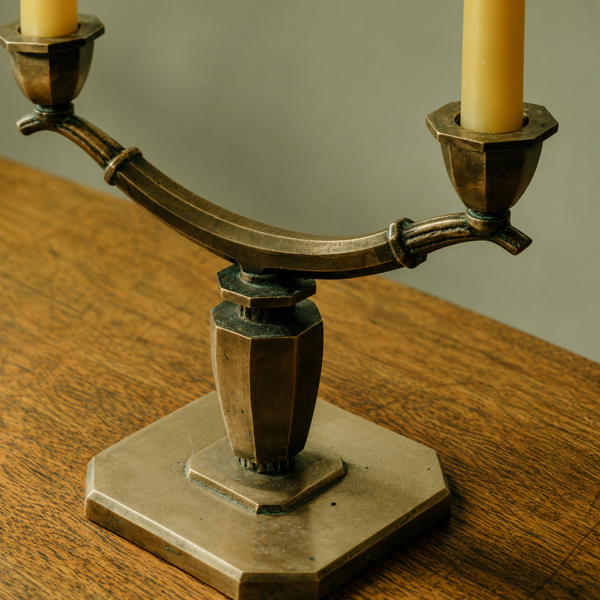 1930s Swedish Grace Bronze Candelabra by Sune Bäckström