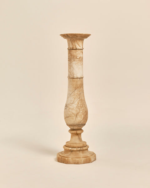 Hand Carved Variegated Alabaster Pedestal