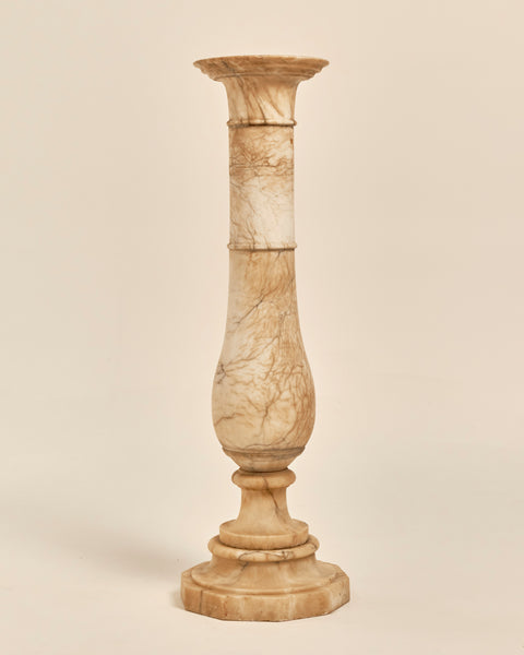 Hand Carved Variegated Alabaster Pedestal