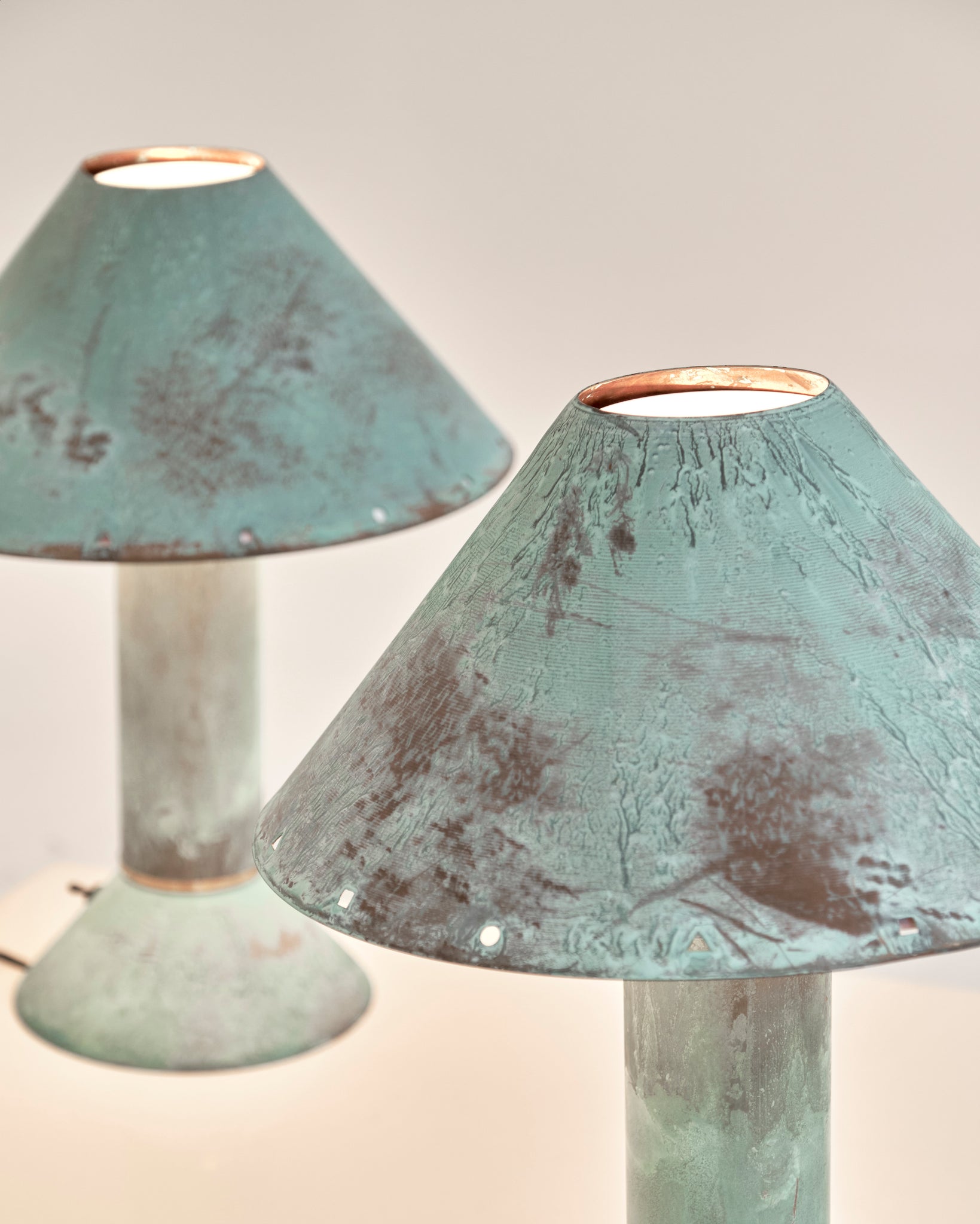 1980's Patinated Copper Table Lamps by Ron Rezek – Past Lives Studio