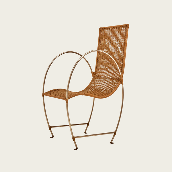 Rattan and Steel Hoop Chair