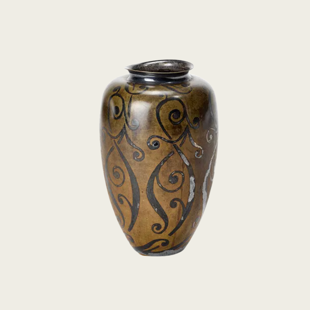 1925 Art Deco Dinanderie Vase by Luc Lanel for Christofle, France