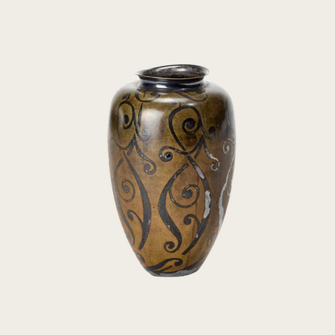 1925 Art Deco Dinanderie Vase by Luc Lanel for Christofle, France