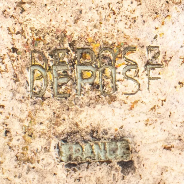 1940's French Brass Table Mirror with Spiral Design