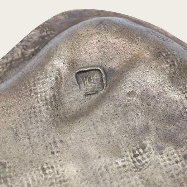 1960s Japanese Patinated Bronze Puddle Dish by Tsuda Eiju