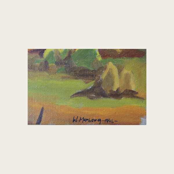 1940's Swedish Oil Painting by Waldemar Marberg