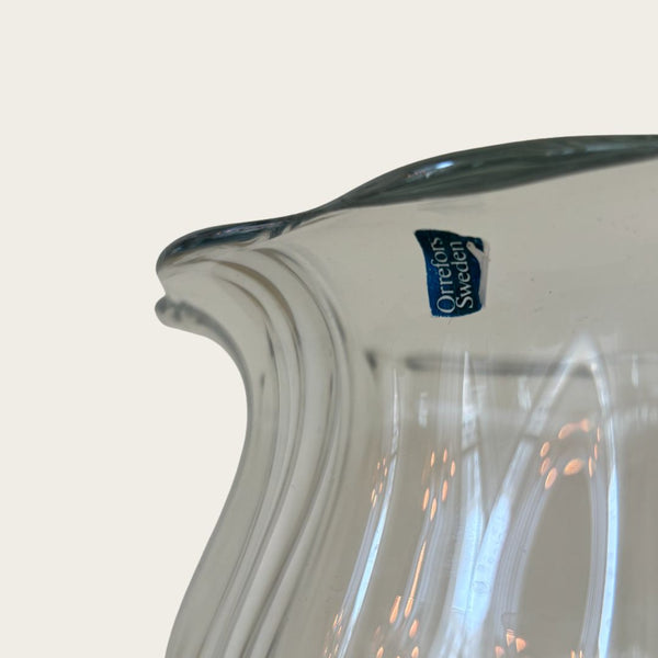 1970s Glass Bowl by Orrefors with Pinched Neck