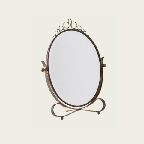 Italian Brass Table Mirror in the Manner of Gio Ponti