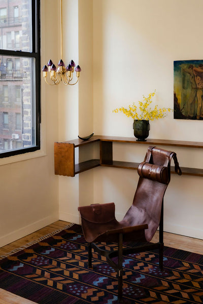 1965 Brutalist Leather and Steel Sling Chair