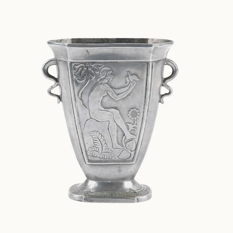 Art Deco Pewter Relief Vase by Just Andersen