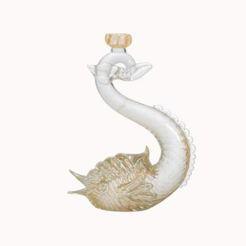 1980’s Italian Tommaso Barbi Murano Glass Candlestick