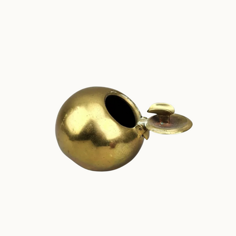 1980's Hollywood Regency Style Solid Brass Spherical Sculpture / Ashtray