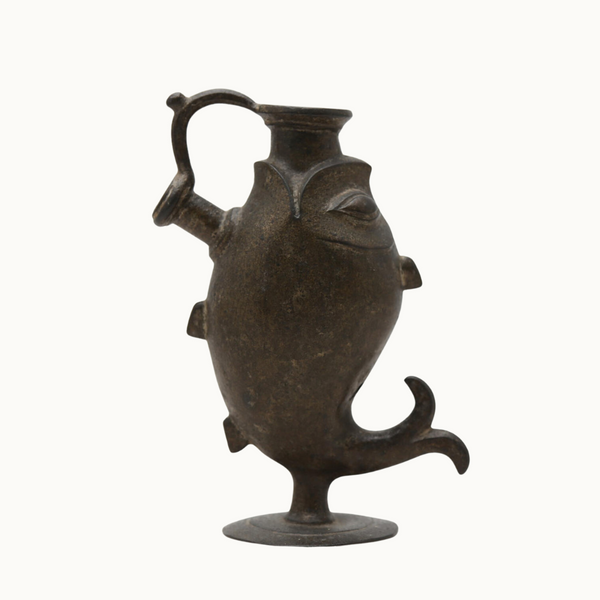 1930's Swedish Patinated Bronze Fish Vessel