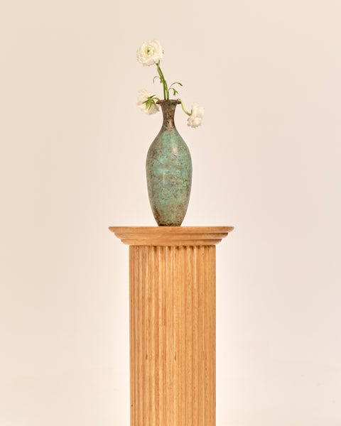 1950's French Solid Fluted Pine Pedestal