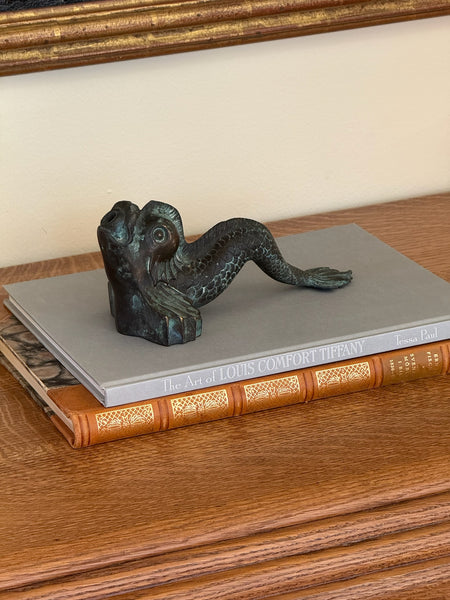 1950s Patinated Bronze Sculpture of a Fish in the Style of Carl Milles