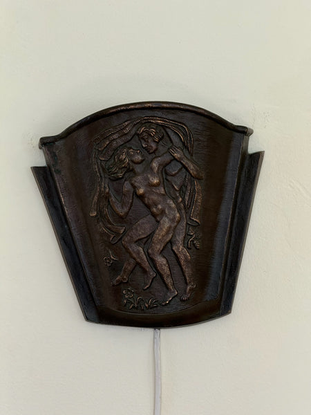 1930s Swedish Grace Bronze Wall Sconce