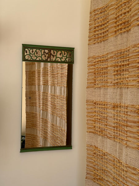 1930s Patinated & Painted Metal Swedish Grace Mirror