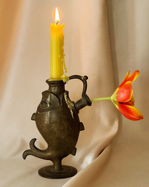 1930's Swedish Patinated Bronze Fish Vessel