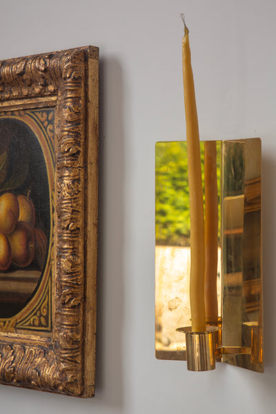 Pair of Modernist Brass Wall Candle Holders by Sigurd Persson