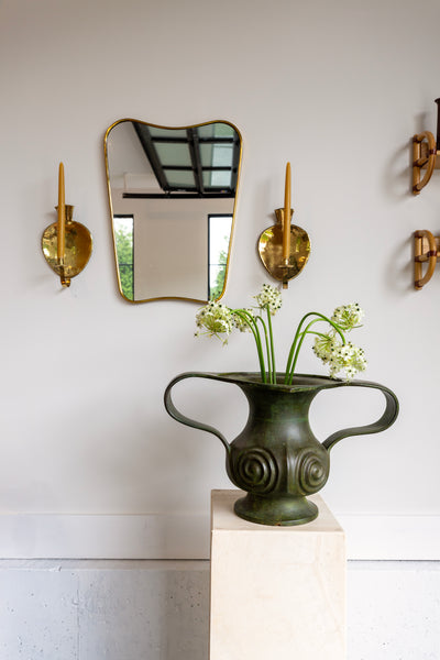 Pair of 1960s Brass Wall Candle Holders by Lars Holmstrom for Arvika