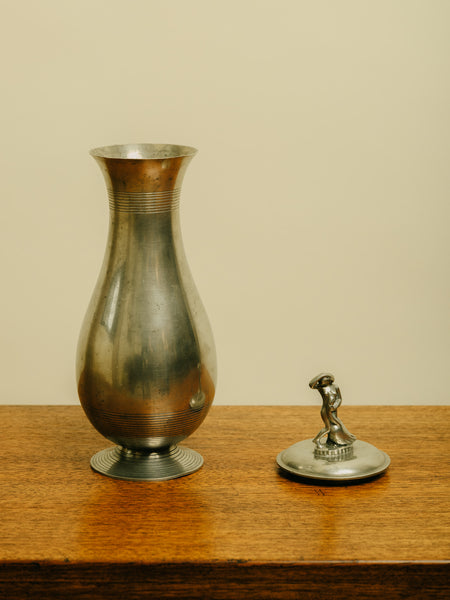 1930s Polished Pewter Lidded Urn by C.G Hallberg, attributed to Sylvia Stave