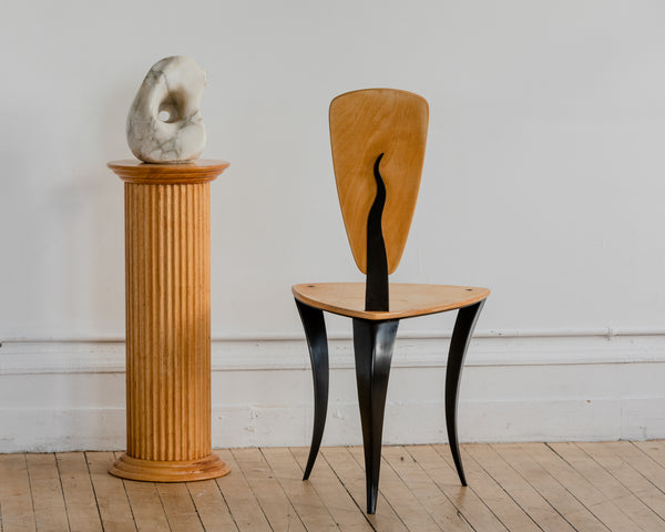 1950's French Solid Fluted Pine Pedestal