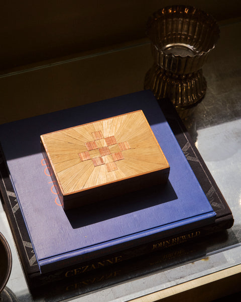 French Straw Marquetry Box In the Style of Jean Michel Frank