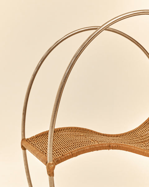 Rattan and Steel Hoop Chair