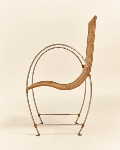 Rattan and Steel Hoop Chair
