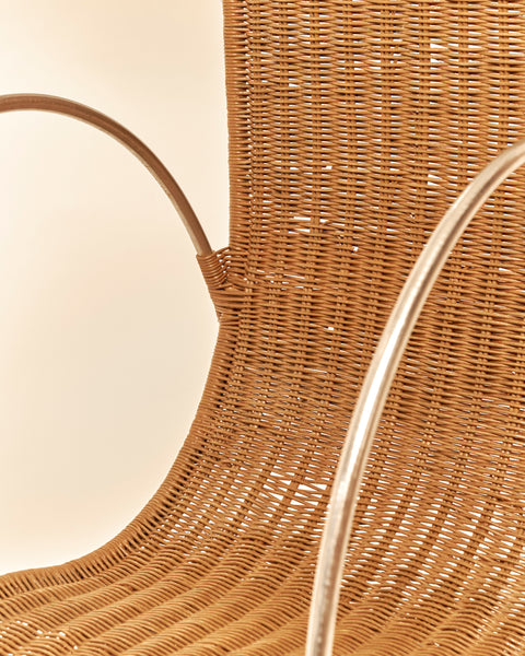 Rattan and Steel Hoop Chair