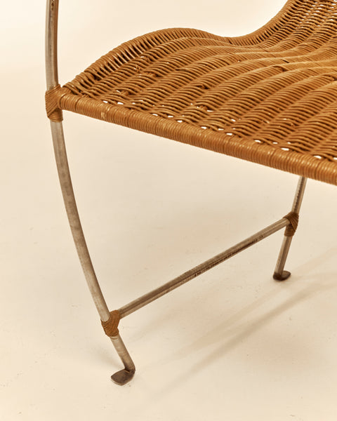 Rattan and Steel Hoop Chair
