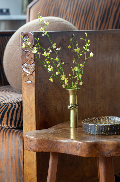 1975 French Jacques Moniquet Brass Bud Vase for Cheret