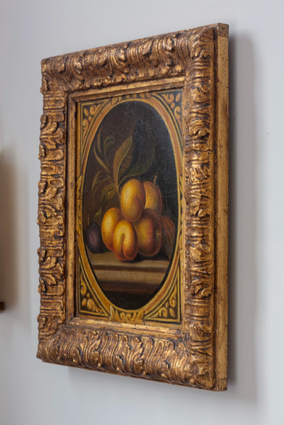 Early 1900's Baroque Spanish Oil Painting of Peaches