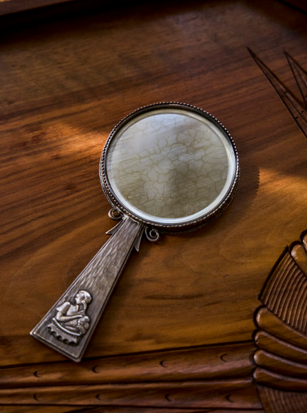 Sterling Silver Art Nouveau Hand Mirror