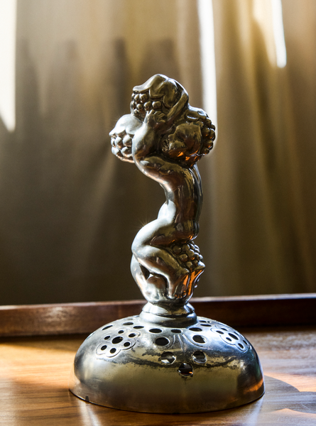 Art Deco Pewter Sculpture and Stem Vase / Flower Frog by Just Andersen, Model 841