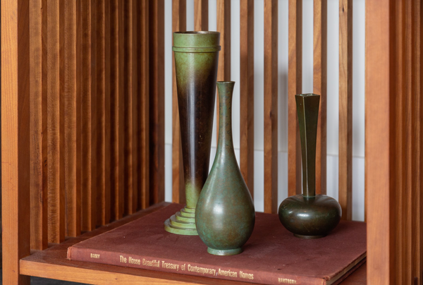 1930s Swedish Grace Ystad Brons Vase