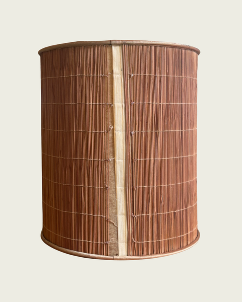 1950s Wrought Iron and Rattan Floor Lamp by Frederick Weinberg