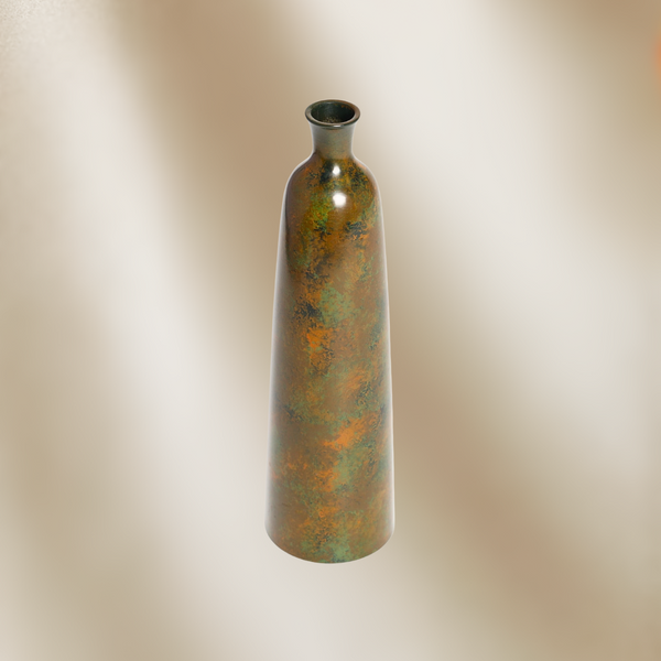 1970's Japanese Patinated Bronze Vase