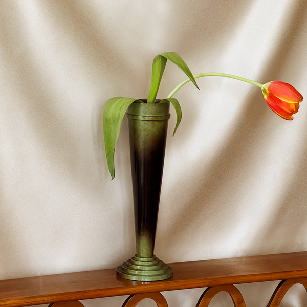 1930s Swedish Grace Ystad Brons Vase