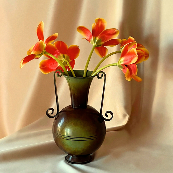 Carl-Einar Borgström Double Handled Vase by Ystad Metal