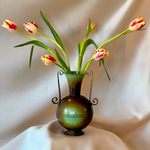 Carl-Einar Borgström Double Handled Vase by Ystad Metal