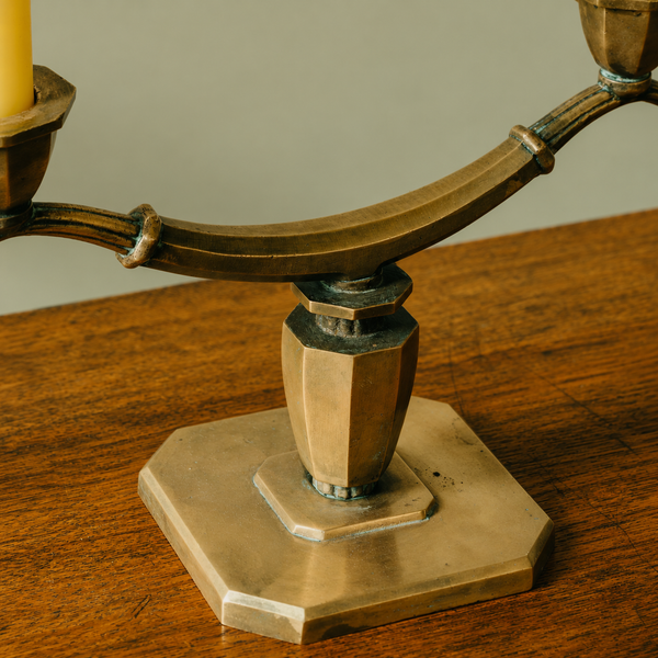 1930s Swedish Grace Bronze Candelabra by Sune Bäckström