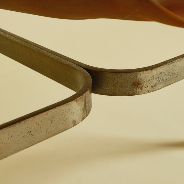 1965 Brutalist Leather and Steel Sling Chair