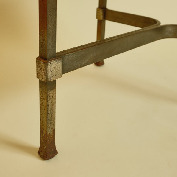 1965 Brutalist Leather and Steel Sling Chair