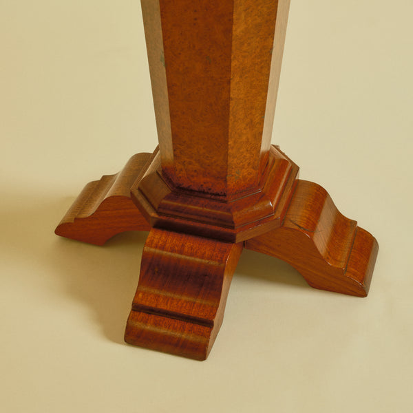 1940s French Art Deco Burl Wood Occasional Table
