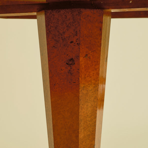 1940s French Art Deco Burl Wood Occasional Table