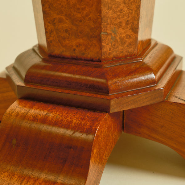 1940s French Art Deco Burl Wood Occasional Table
